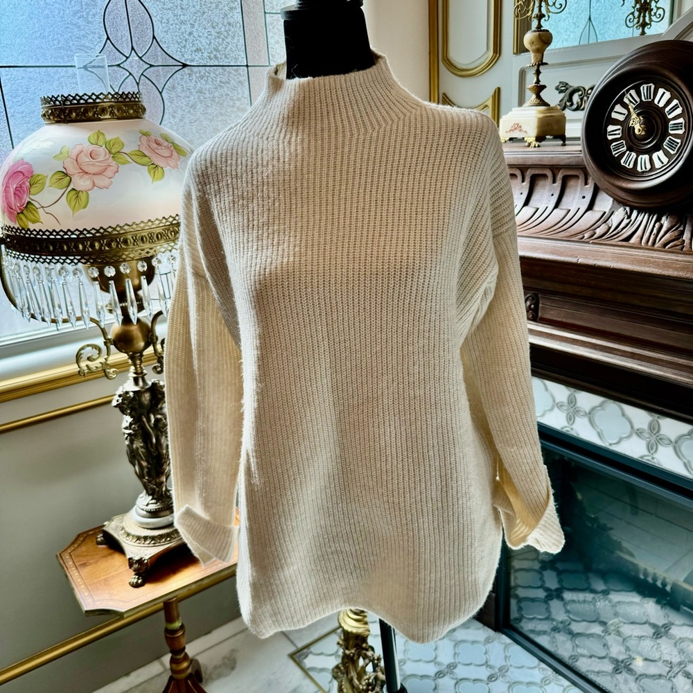 Cream mock turtle neck sweater by Loft.